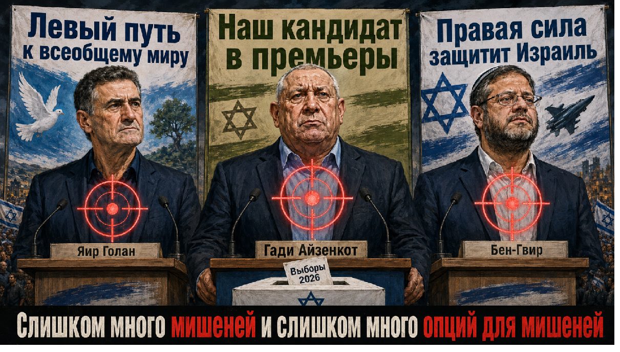 Выборы-2026 в Израиле: Яир Голан, Гади Айзенкот и Итамар Бен-Гвир под прицелом угроз