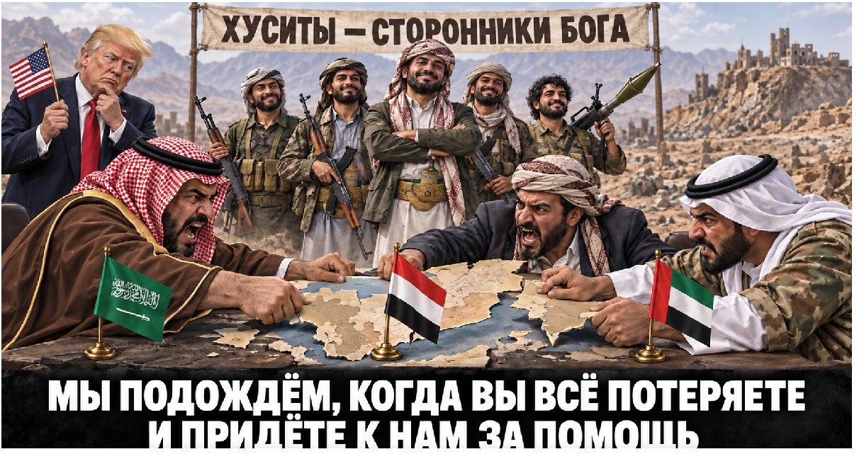 Хуситы наблюдают, как Саудовская Аравия, ОАЭ и йеменские силы делят Йемен