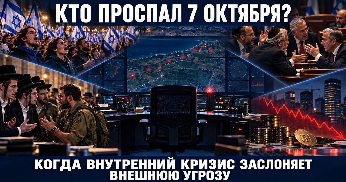 Пустой военный пульт с сигналами у границы; вокруг — протесты, спор о призыве, коалиционные разногласия и экономические риски.