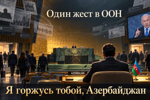 Представитель Азербайджана остаётся в зале Генеральной Ассамблеи ООН во время выступления Биньямина Нетаньяху, пока другие делегаты уходят.