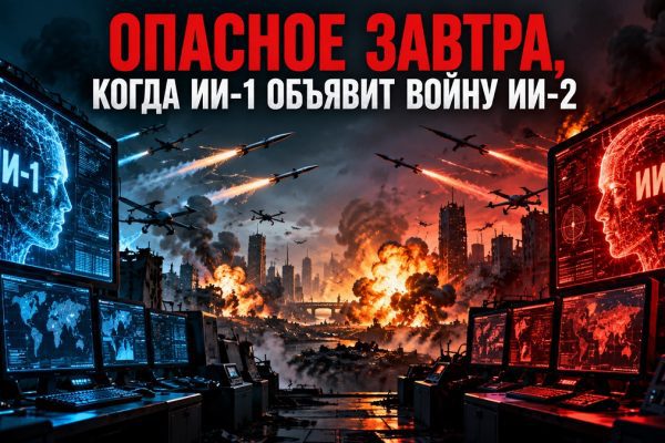 Война искусственных интеллектов: две системы ИИ управляют ракетами и беспилотниками, уничтожающими города.