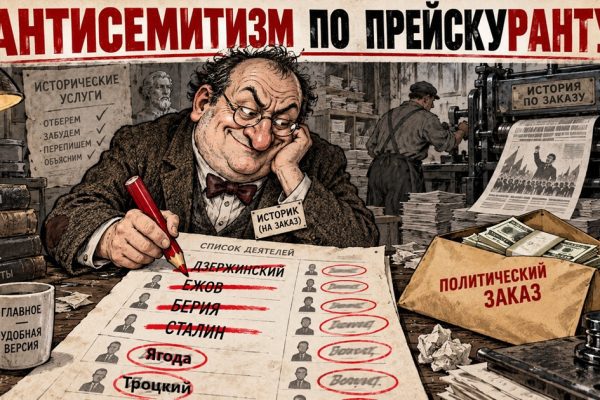 Заказной историк вычёркивает фамилии Дзержинского, Ежова, Берии и Сталина, выбирая только удобные фамилии для антисемитского пасквиля