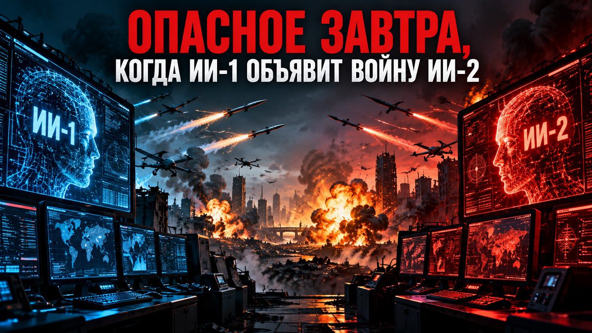 Война искусственных интеллектов: две системы ИИ управляют ракетами и беспилотниками, уничтожающими города.